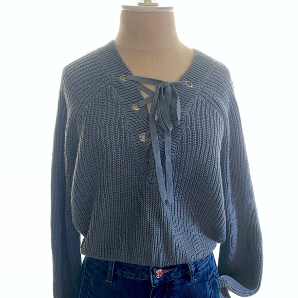 Kendall & Kylie Tie Front Sweater - Picture 1 of 4